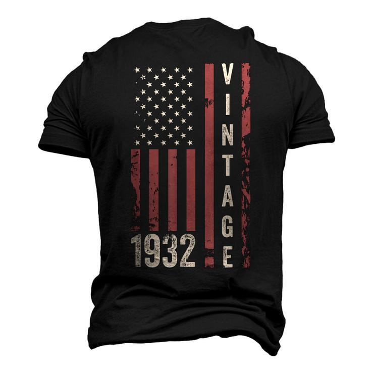 Vintage 1932 90Th Birthday 90 Years Old American Flag Men's 3D T-shirt Back Print