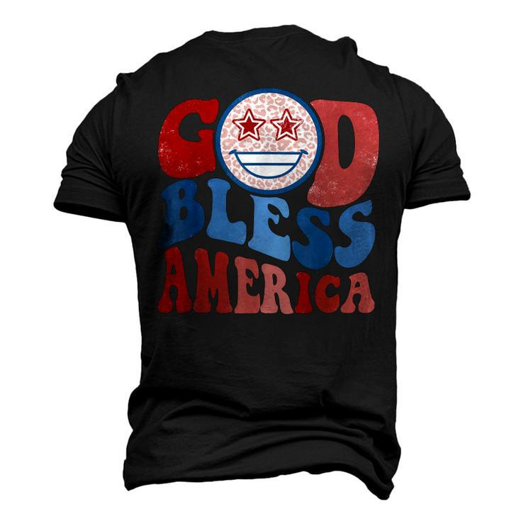 Vintage God Bless America Leopard 4Th Of July Patriotic Day Men's 3D T-shirt Back Print