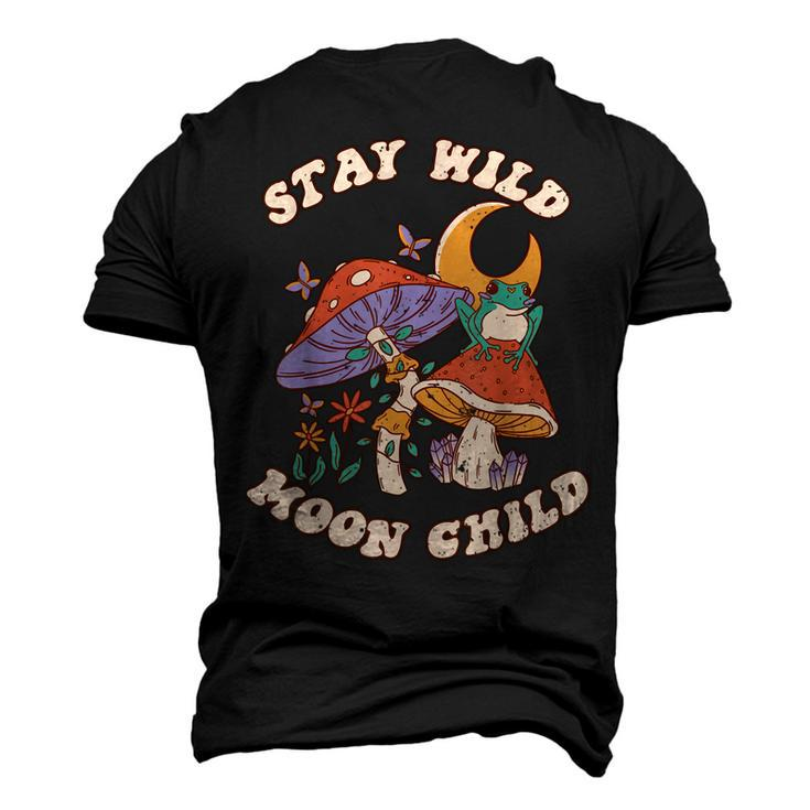 Vintage Retro Stay Wild Moon Child Frog Mushroom Hippie Men's 3D T-shirt Back Print