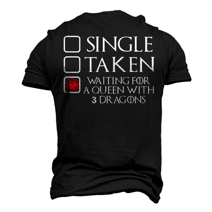Waiting For A Queen With 3 Dragons Men's 3D T-shirt Back Print