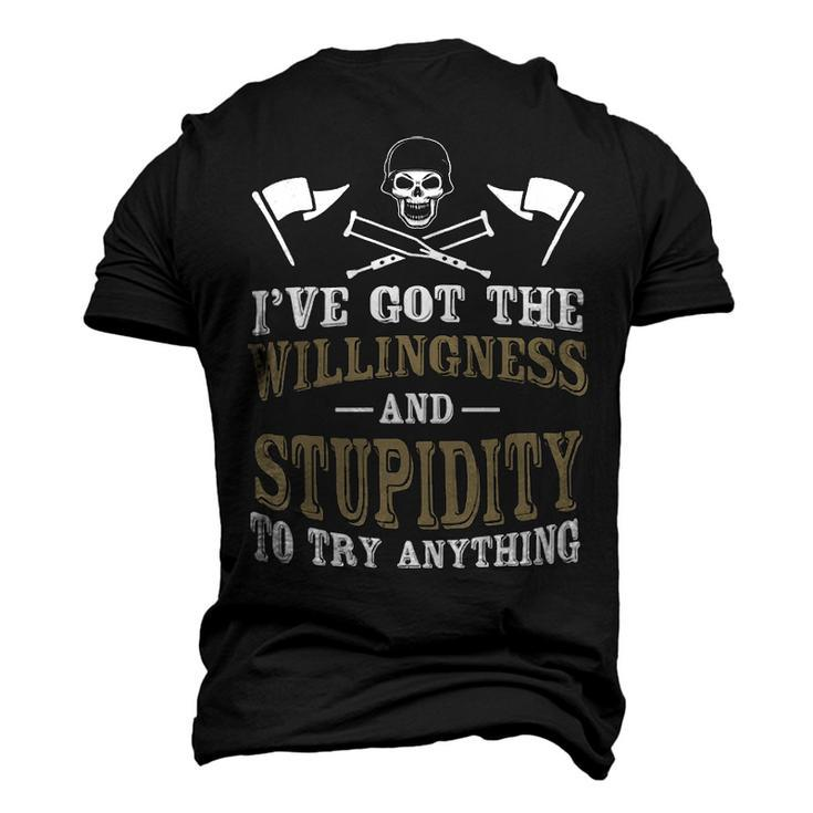 The Willingness & Stupidity Men's 3D T-shirt Back Print