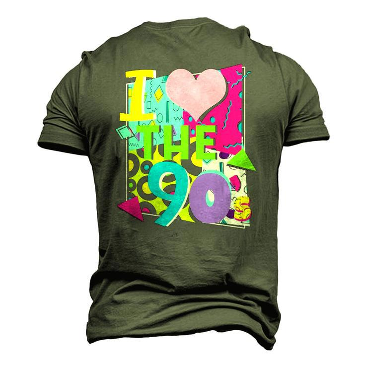 1990&8217S 90S Halloween Party Theme I Love Heart The Nineties Men's 3D T-Shirt Back Print