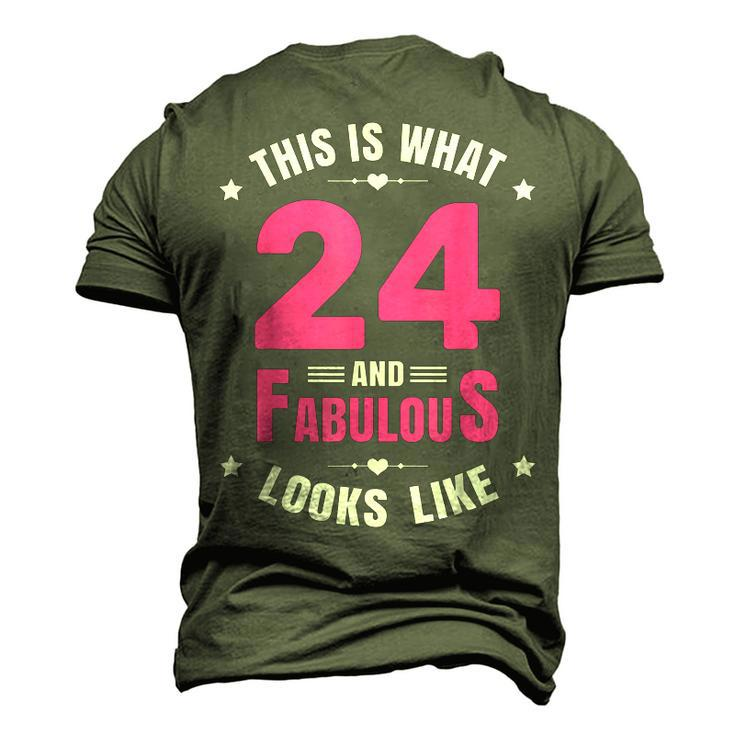 24 And Fabulous 24 Year Old Birthday Happy 24Th Birthday Men's 3D T-shirt Back Print