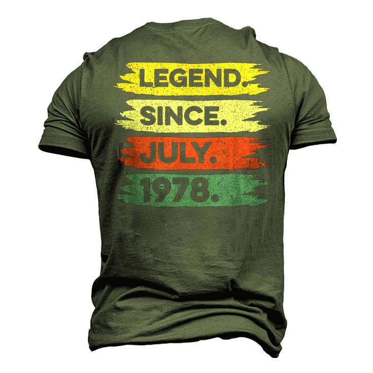 44Th Birthday Retro Vintage Legend Since July 1978 Men's 3D T-shirt Back Print