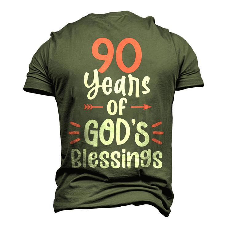 90 Years Of Gods Blessings 90 Year Old Happy 90Th Birthday Men's 3D T-shirt Back Print