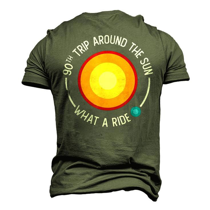 90Th Birthday Retro 90Th Trip Around The Sun What A Ride Men's 3D T-shirt Back Print