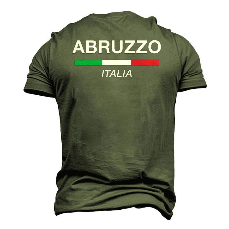 Abruzzo Italian Name Italy Flag Italia Surname Men's 3D T-Shirt Back Print