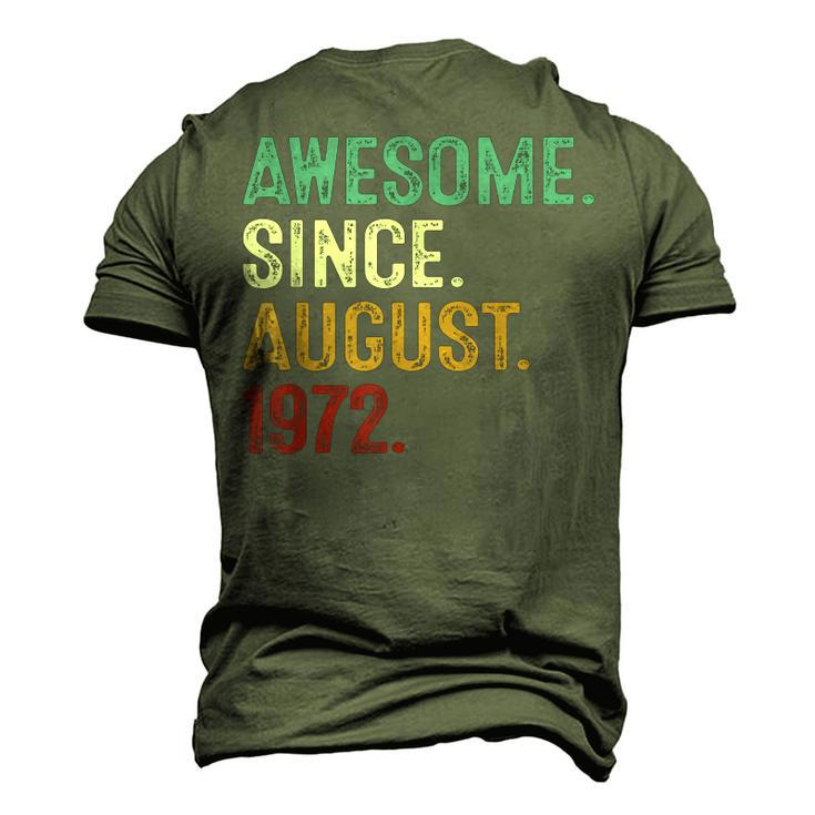 Awesome Since August 1972 50 Years Old 50Th Birthday  Men's 3D Print Graphic Crewneck Short Sleeve T-shirt