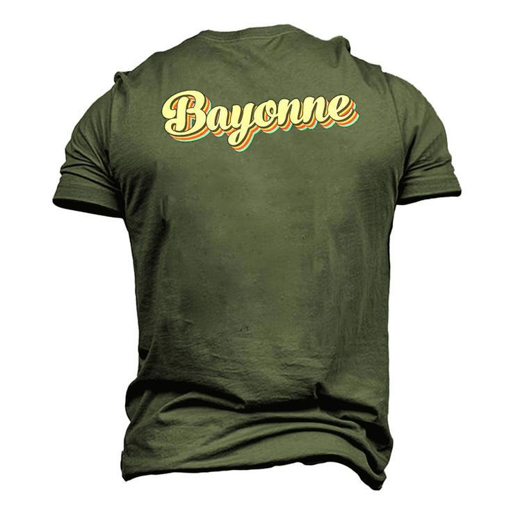 Bayonneretro Art Baseball Font Vintage Men's 3D T-Shirt Back Print