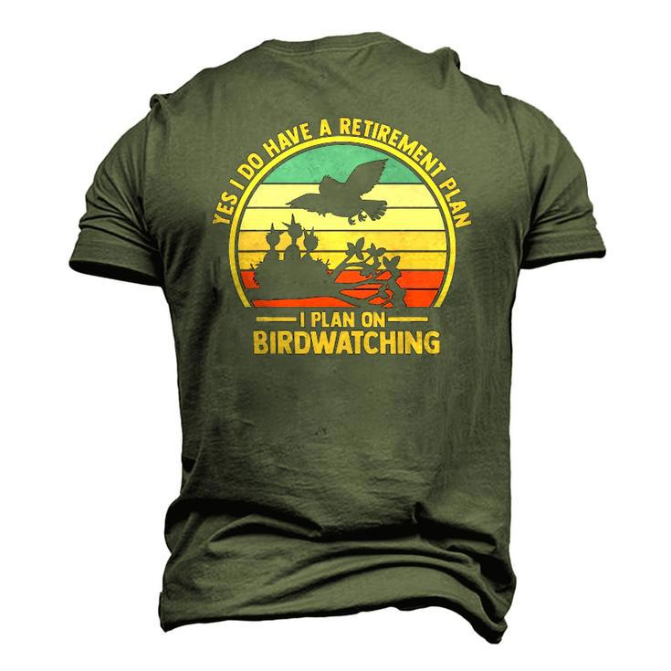 Birdwatching Binoculars Birding Book Journal Retirement Plan Men's 3D T-Shirt Back Print