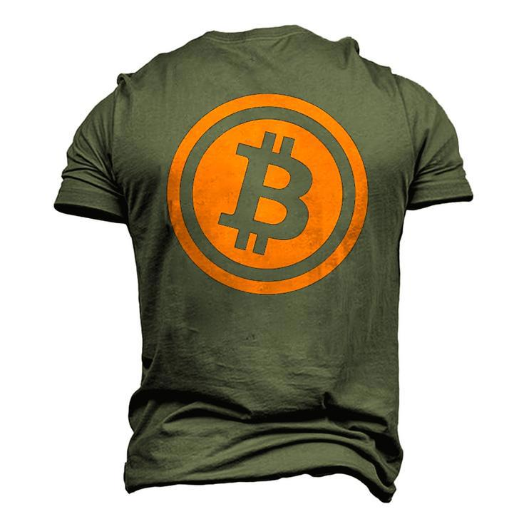 Bitcoin Logo Emblem Cryptocurrency Blockchains Bitcoin Men's 3D T-Shirt Back Print