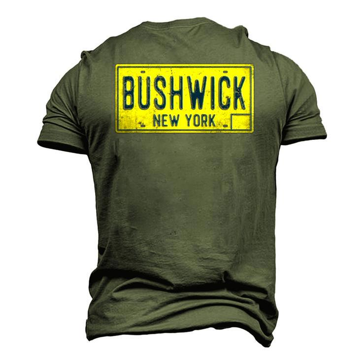 Bushwick Brooklyn New York Old Retro Vintage License Plate Men's 3D T-Shirt Back Print