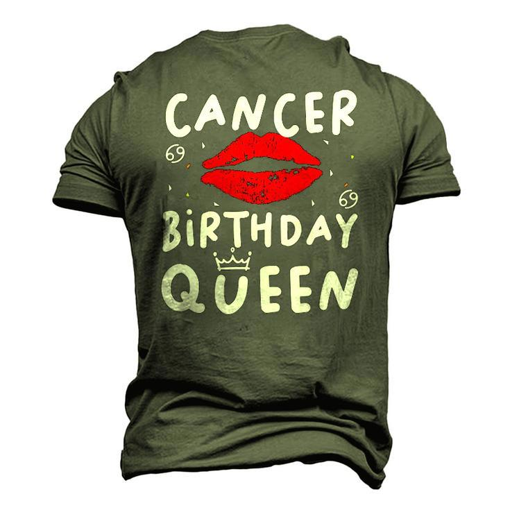 Cancer Birthday Queen Red Lips Men's 3D T-Shirt Back Print