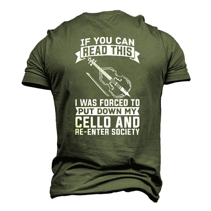 Cello Musician &8211 Orchestra Classical Music Cellist Men's 3D T-Shirt Back Print