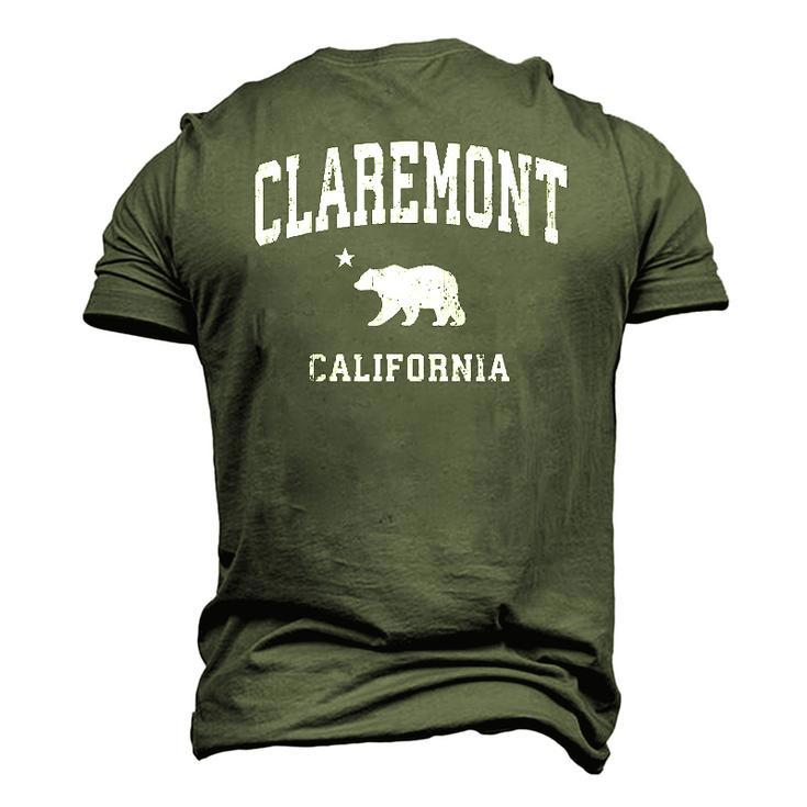 Claremont California Ca Vintage Distressed Sports Men's 3D T-Shirt Back Print