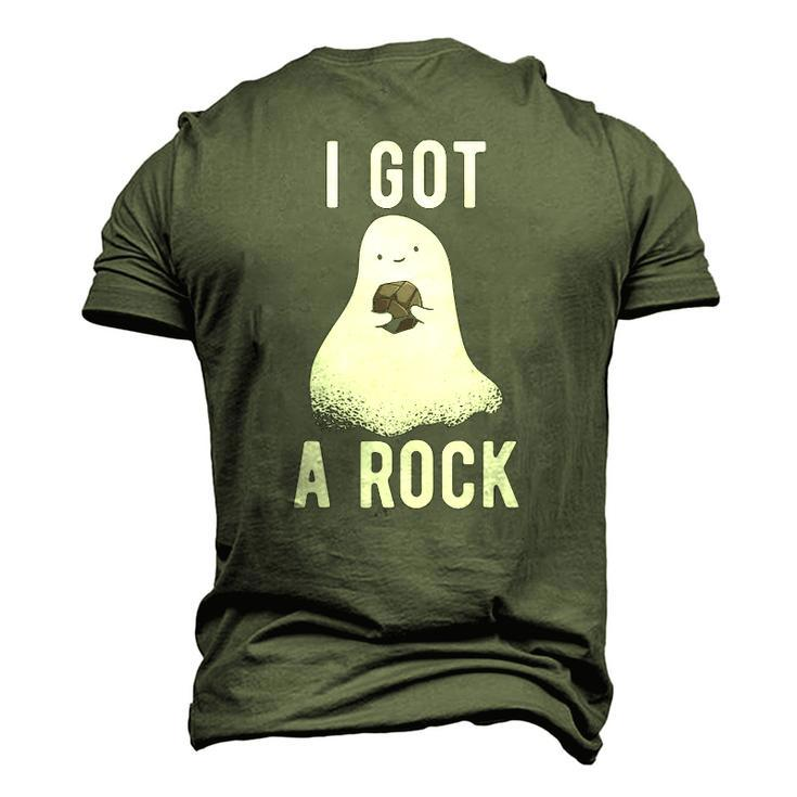 Cute Ghost Halloween I Got A Rock Men's 3D T-Shirt Back Print