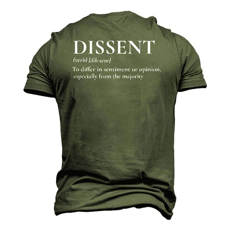 Definition Of Dissent Differ In Opinion Or Sentiment Men's 3D T-Shirt Back Print