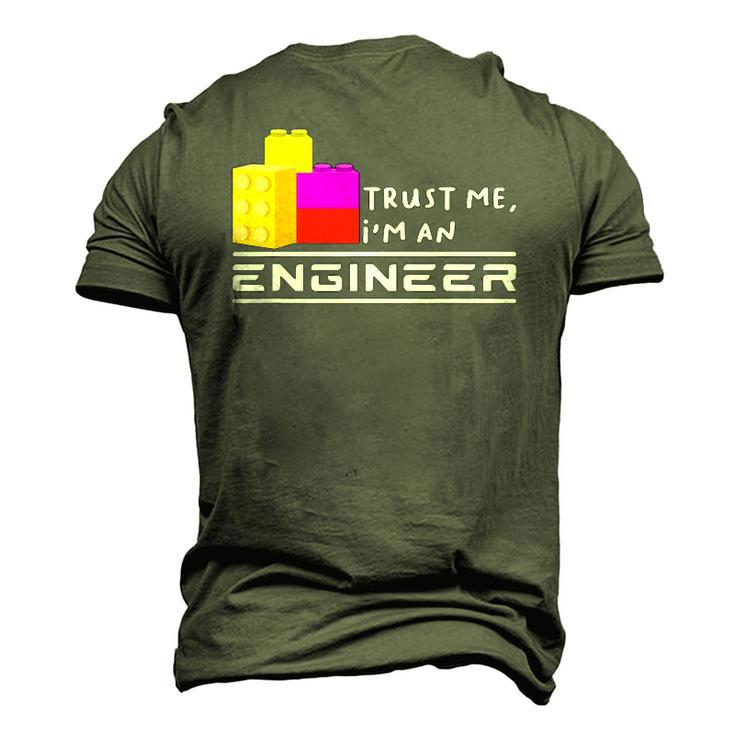 Engineer Kids Children Toy Big Building Blocks Build Builder Men's 3D T-Shirt Back Print
