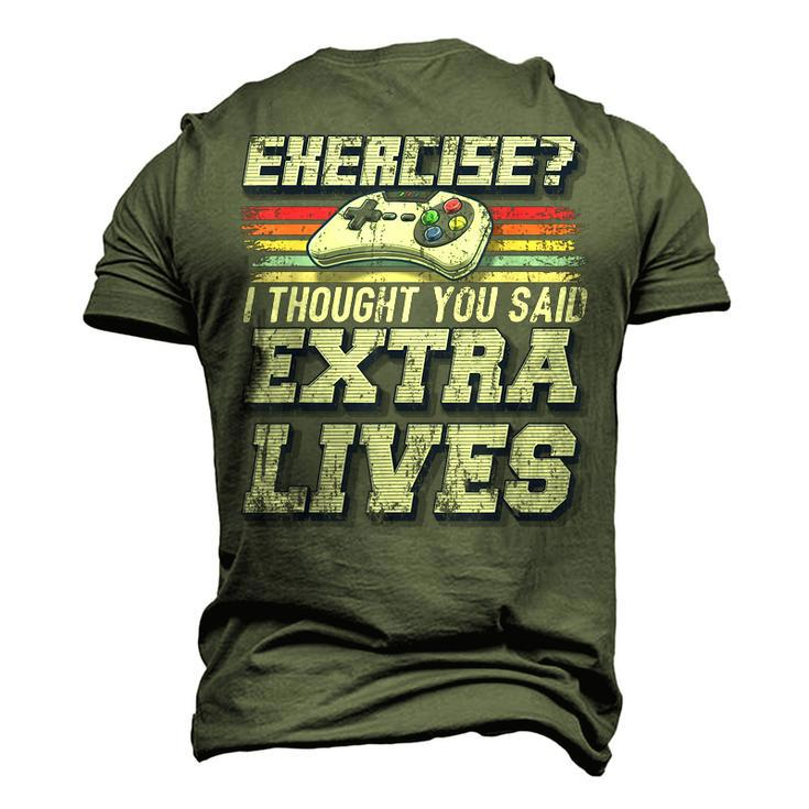 Extra Lives Funny Video Game Controller Retro Gamer Boys V10 Men's 3D Print Graphic Crewneck Short Sleeve T-shirt