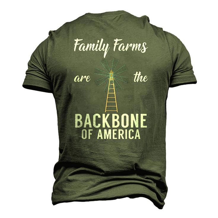 Family Farms Are The Backbone Of America Farm Lover Farming Men's 3D T-Shirt Back Print