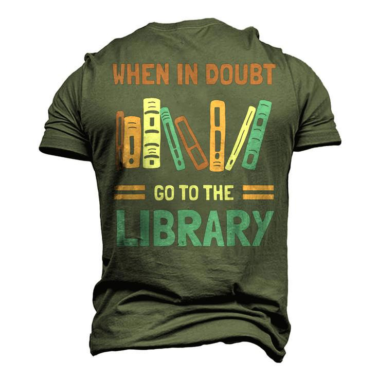 Funny Book Lover When In Doubt Go To The Library Men's 3D Print Graphic Crewneck Short Sleeve T-shirt