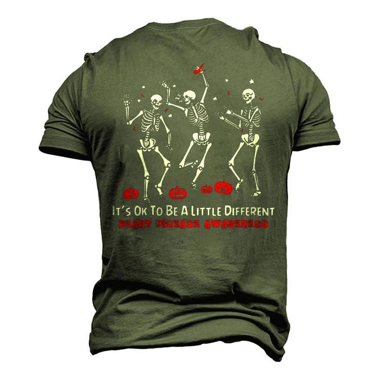 Heart Disease Awareness Dancing Skeleton Happy Halloween Men's 3D T-shirt Back Print