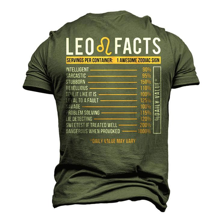 Leo Facts Zodiac Sign Astrology Birthday Horoscope Men's 3D T-shirt Back Print