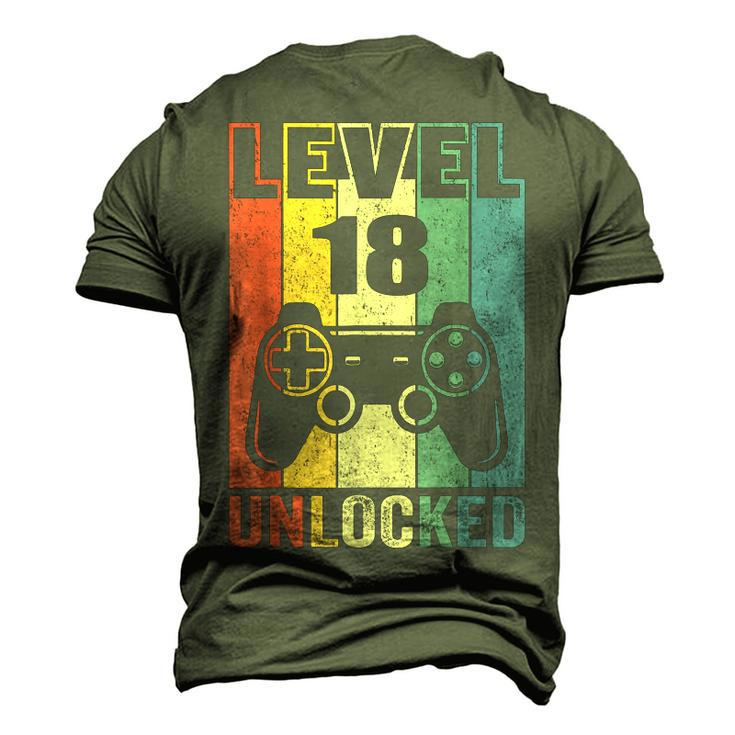 Level 18 Unlocked 18Th Video Gamer Birthday Boy V2 Men's 3D T-shirt Back Print