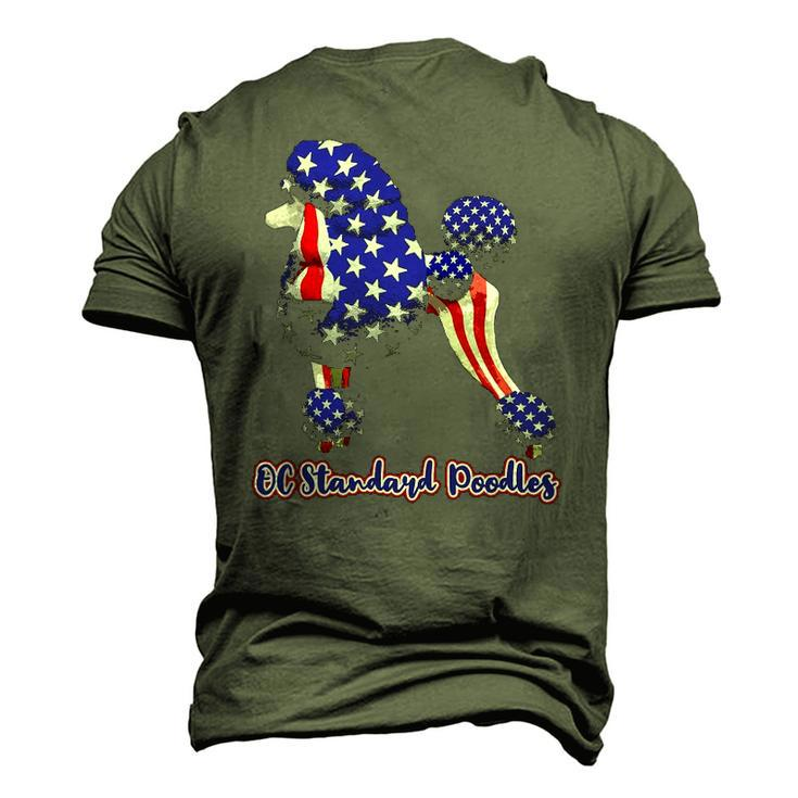 Patriotic Flag Poodle For American Poodle Lovers Men's 3D T-Shirt Back Print
