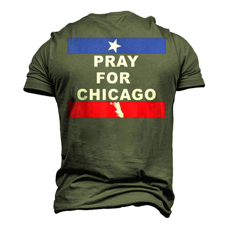 Pray For Chicago Encouragement Distressed Men's 3D T-shirt Back Print