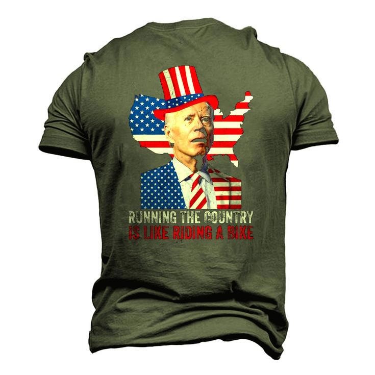 Running The Country Is Like Riding A Bike Anti Biden Men's 3D T-Shirt Back Print