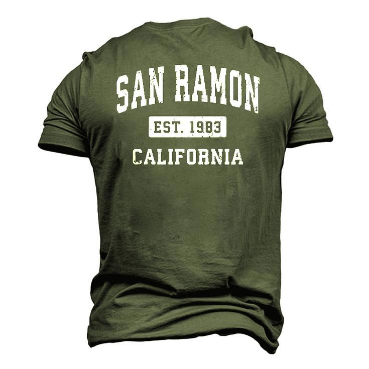 San Ramon California Ca Vintage Established Sports Men's 3D T-Shirt Back Print