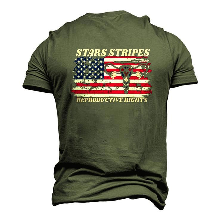 Stars Stripes Reproductive Rights Fourth Of July My Body My Choice Uterus Men's 3D T-Shirt Back Print