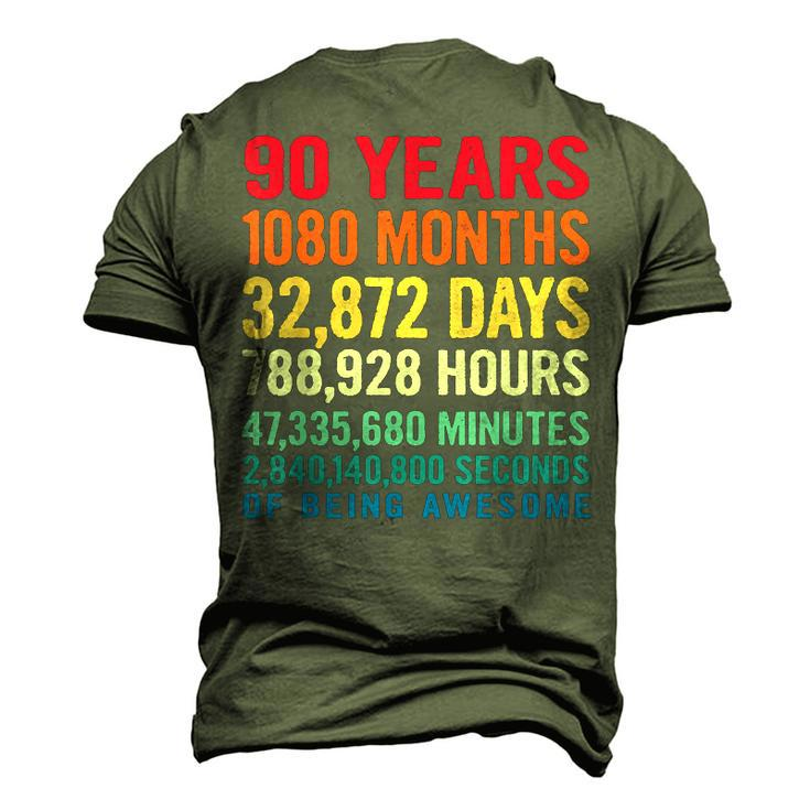 Vintage 90 Years Of Being Awesome Unique 90Th Birthday Men's 3D T-shirt Back Print
