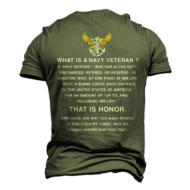 What Is A Navy Veteran For Her Men's 3D Print Graphic Crewneck Short Sleeve T-shirt