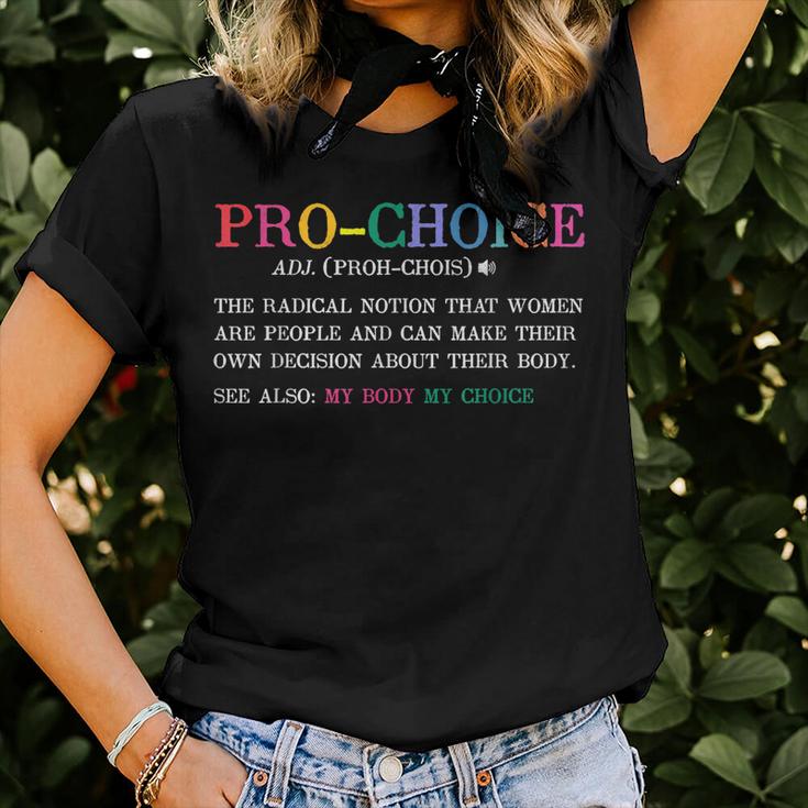 Pro Choice Definition Feminist Rights Funny   Unisex Crewneck Soft Tee