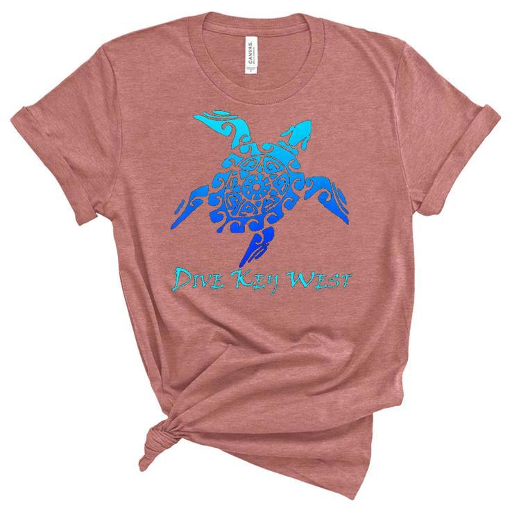 Dive Key West Vintage Tribal Turtle Scuba Vacation Gift  Women's Short Sleeve T-shirt Unisex Crewneck Soft Tee