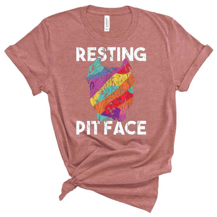 Dog Pitbull Resting Pit Face Vintage  Women's Short Sleeve T-shirt Unisex Crewneck Soft Tee