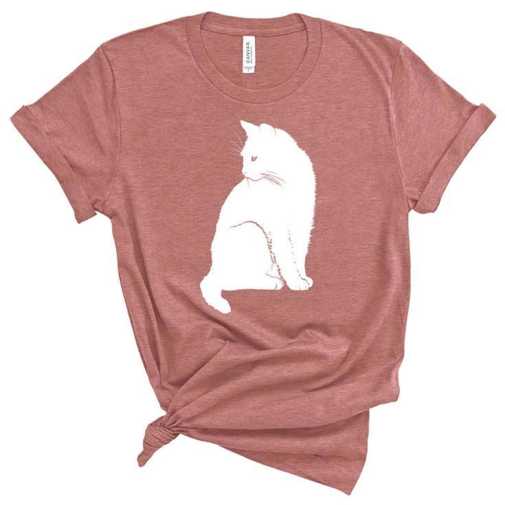 Minimalist Cute Black Cat Owner Feline Art Kitten Lover Gift V2 Women's Short Sleeve T-shirt Unisex Crewneck Soft Tee