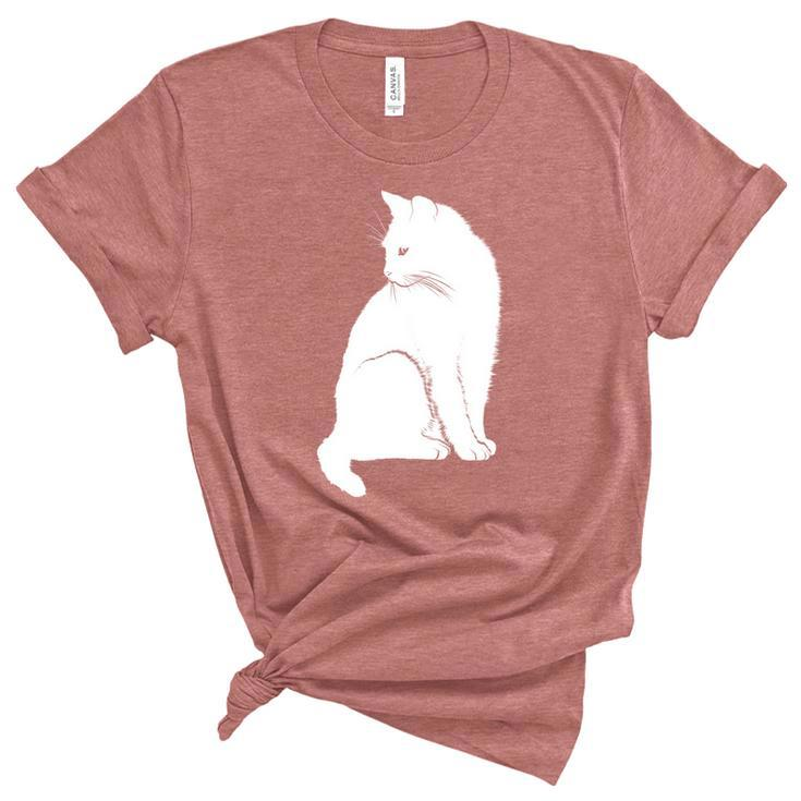 Minimalist Cute Black Cat Owner Feline Art Kitten Lover Gift Women's Short Sleeve T-shirt Unisex Crewneck Soft Tee