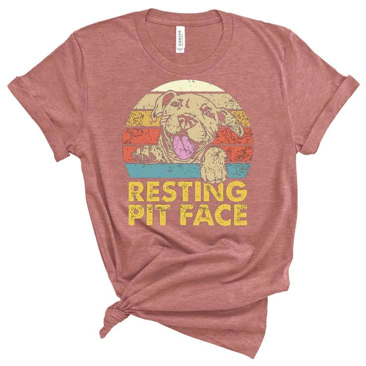 Resting Pit Face   Pitbull Pibble Pittie Pit Bull Terrier  Women's Short Sleeve T-shirt Unisex Crewneck Soft Tee