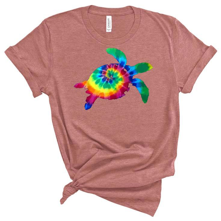 Sea Turtle Tie Dye Vintage Scuba Diving Diver Turtle  Women's Short Sleeve T-shirt Unisex Crewneck Soft Tee