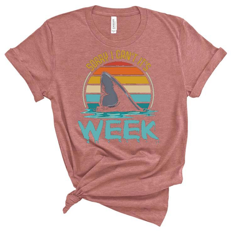 Sorry I Cant Its Week Ocean Scuba Diving Funny Shark Lover  Women's Short Sleeve T-shirt Unisex Crewneck Soft Tee