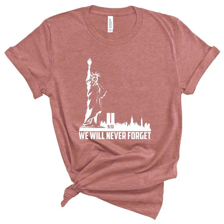 We Will Never Forget Tshirtwe Will Never Forget September 11Th  Graphic Design Printed Casual Daily Basic Women's Short Sleeve T-shirt Unisex Crewneck Soft Tee