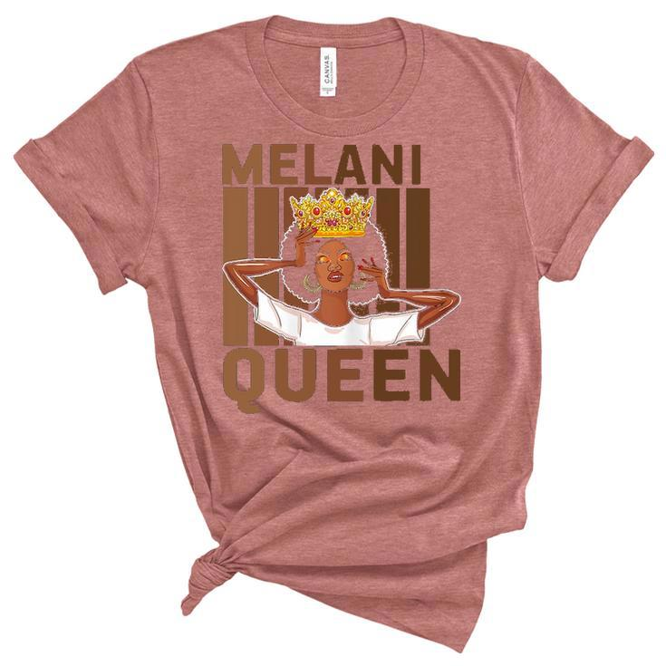 Womens Melanin Queen Black History Month African Pride Black Queen  Women's Short Sleeve T-shirt Unisex Crewneck Soft Tee