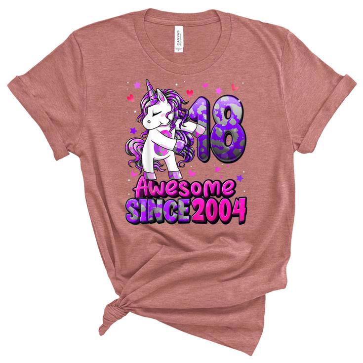 18 Years Old Unicorn Flossing 18Th Birthday Girl Unicorn Unisex Crewneck Soft Tee