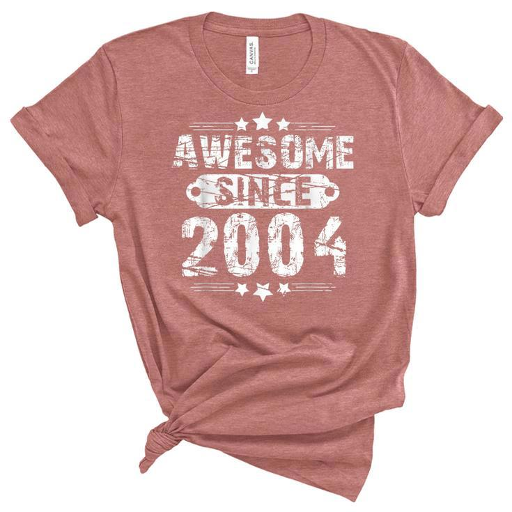 18Th Birthday Vintage Awesome Since 2004  Unisex Crewneck Soft Tee