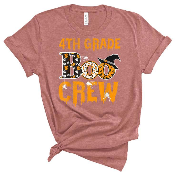 4Th Grade Teacher Boo Crew Halloween 4Th Grade Teacher  Unisex Crewneck Soft Tee