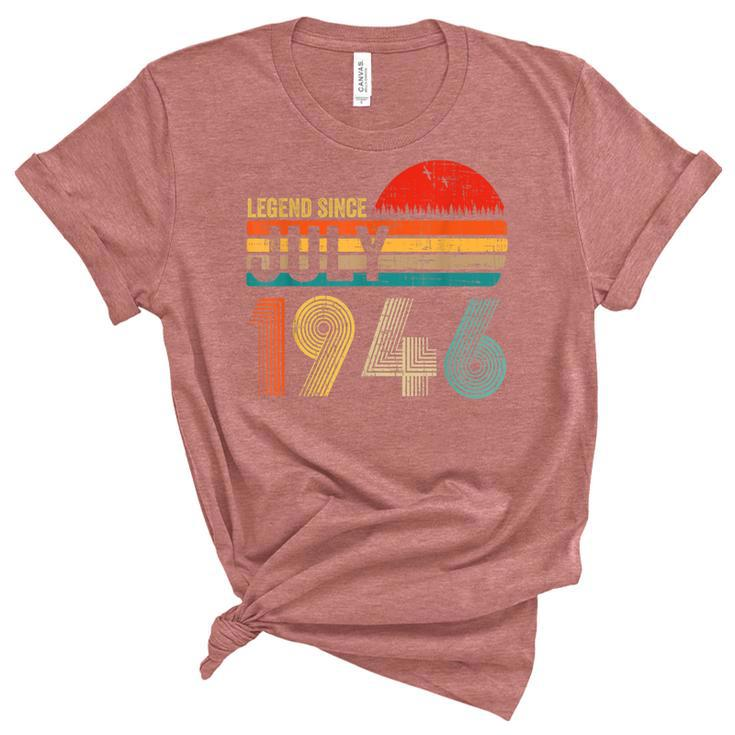 76 Years Old Retro Birthday Gifts Legend Since July 1946  Unisex Crewneck Soft Tee