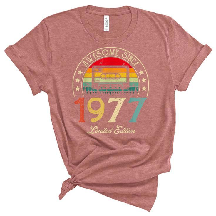 Awesome Since 1977 Vintage 1977 45Th Birthday 45 Years Old  Unisex Crewneck Soft Tee